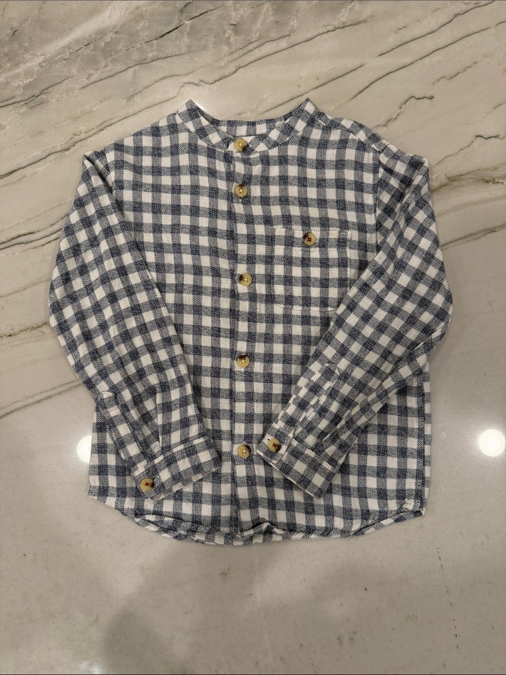Zara Toddler Boy Blue & White Gingham Flannel Shirt